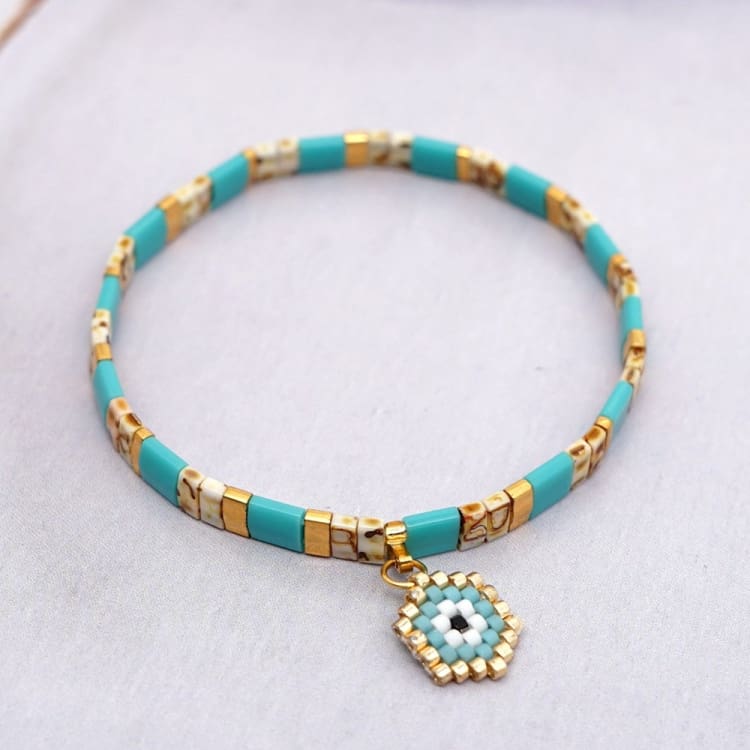 Bracelet d’été en perles de verre du japon - Nazar Boncuk
