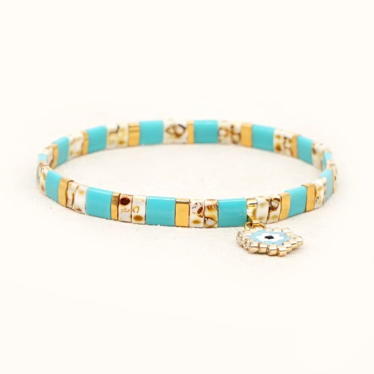 Bracelet d’été en perles de verre du japon - Nazar Boncuk