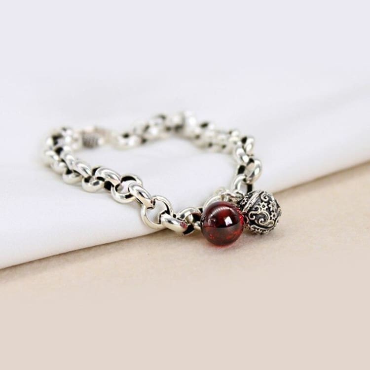 Bracelet du Grelot et Grenat rouge - Bracelet