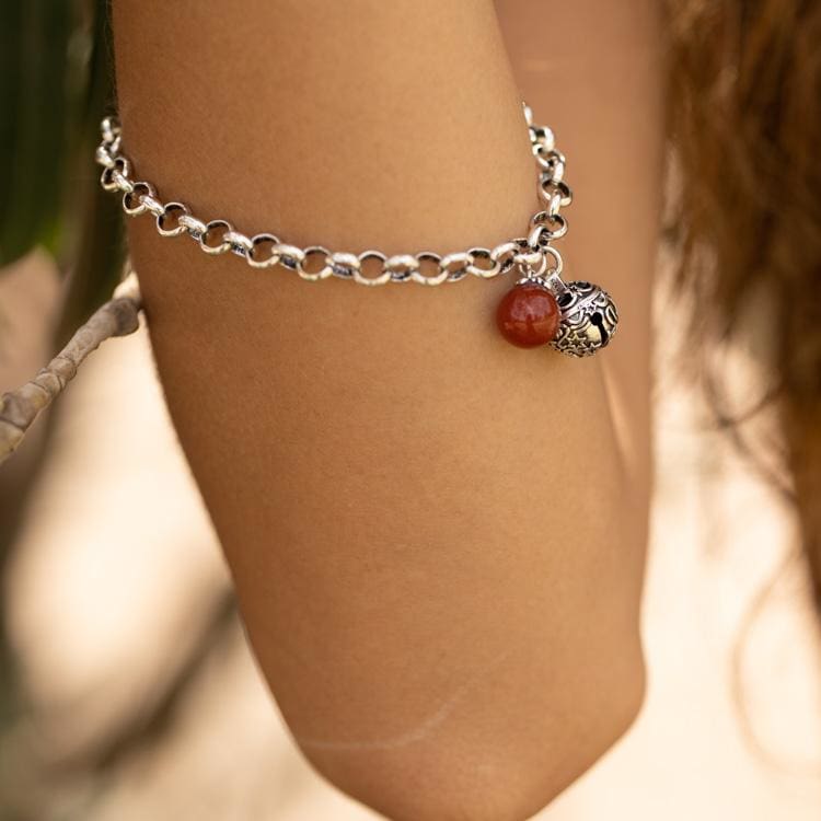 Bracelet du Grelot et Grenat rouge - Bracelet
