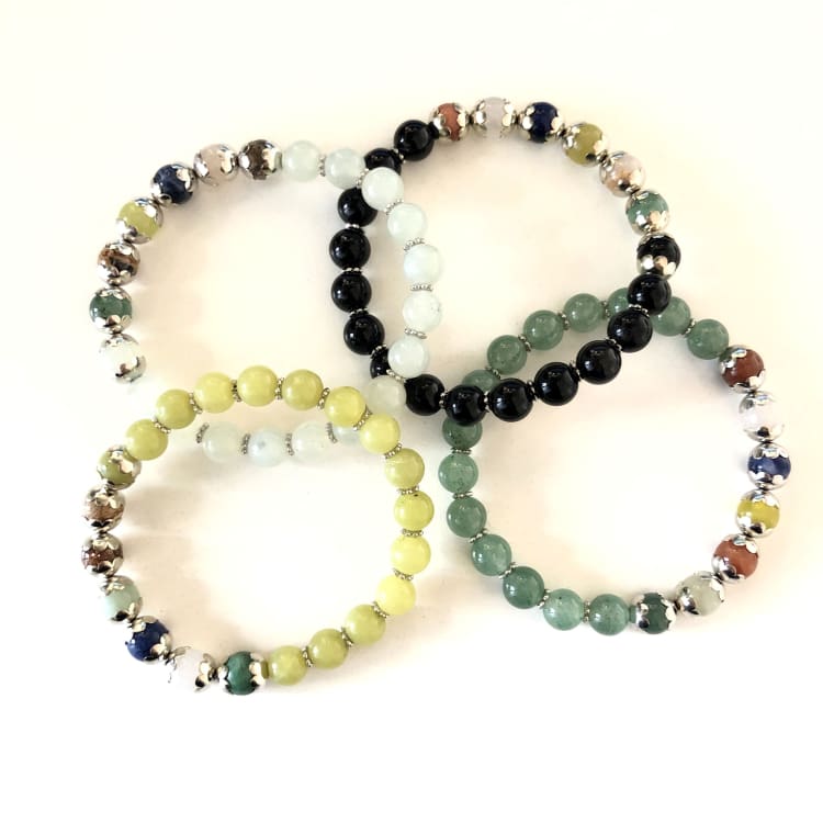 Bracelet Du Lotus En Pierres Naturelles - Bracelet