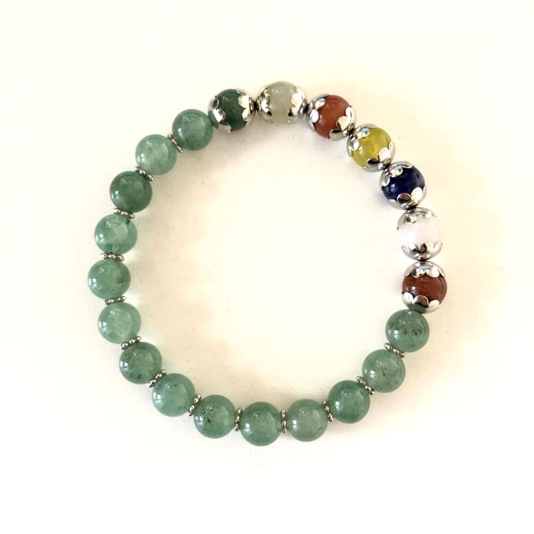 Bracelet Du Lotus En Pierres Naturelles - Aventurine - Bracelet