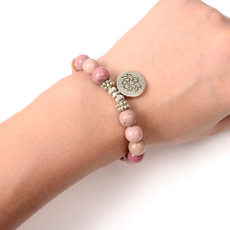 Bracelet Du Lotus En Rhodonite - Bracelet