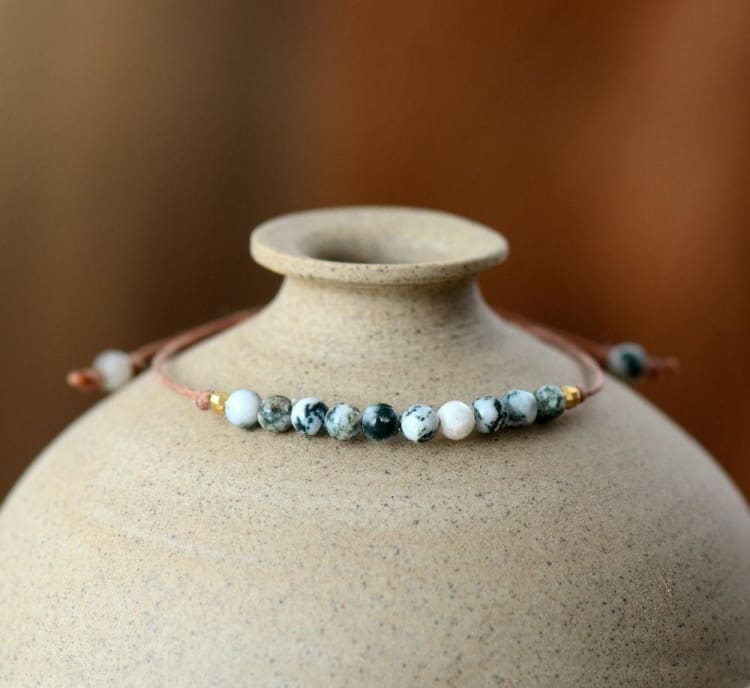 Bracelet du renouveau en jaspe mousse - Bracelet
