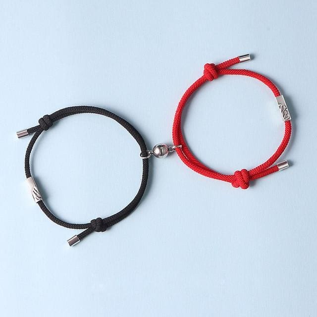 Bracelet Duo de l’Amitié - Noir et Rouge - bracelet