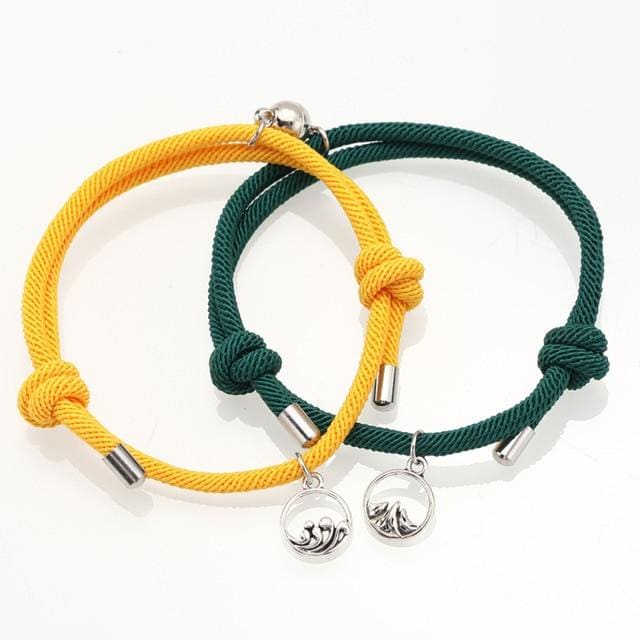 Bracelet Duo ’Par delà les Montagnes et les Océans’ - Jaune et vert - bracelet
