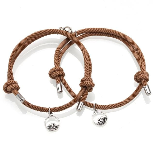 Bracelet Duo ’Par delà les Montagnes et les Océans’ - Marron clair - bracelet