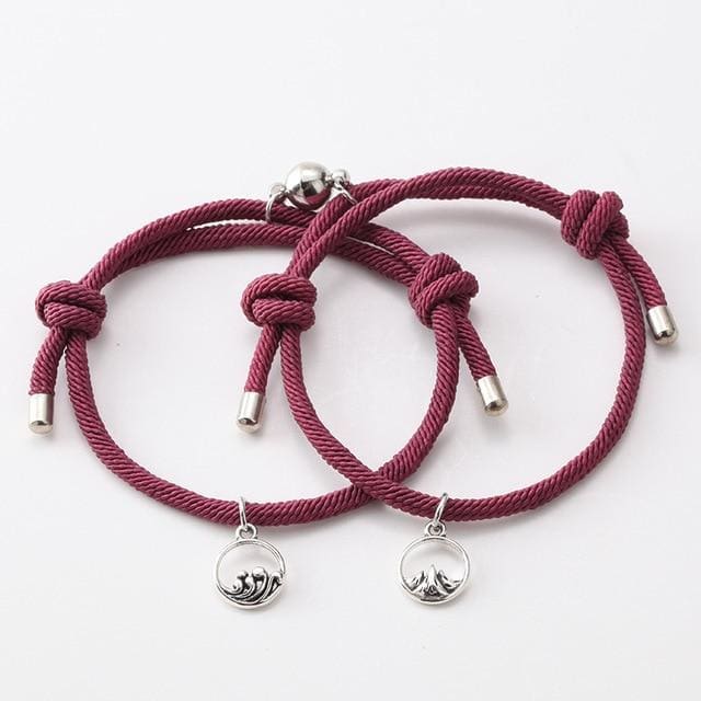 Bracelet Duo ’Par delà les Montagnes et les Océans’ - Bordeau - bracelet