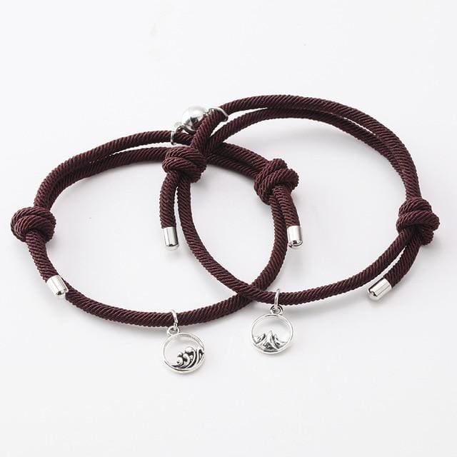 Bracelet Duo ’Par delà les Montagnes et les Océans’ - Marrons clairs - bracelet