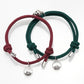 Bracelet Duo ’Par delà les Montagnes et les Océans’ - Bordeau et vert - bracelet