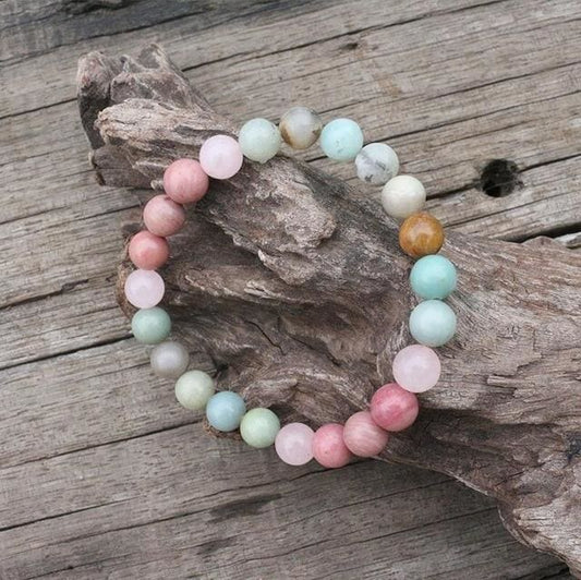 Bracelet Emotions en amazonite et rhodochrosite - Bracelet