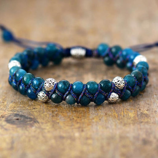 Bracelet en apatite tressé