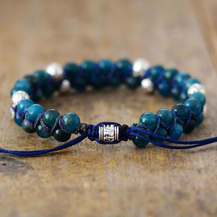 Bracelet en apatite tressé