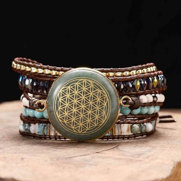 Bracelet Fleur de Vie en Aventurine - Bracelet