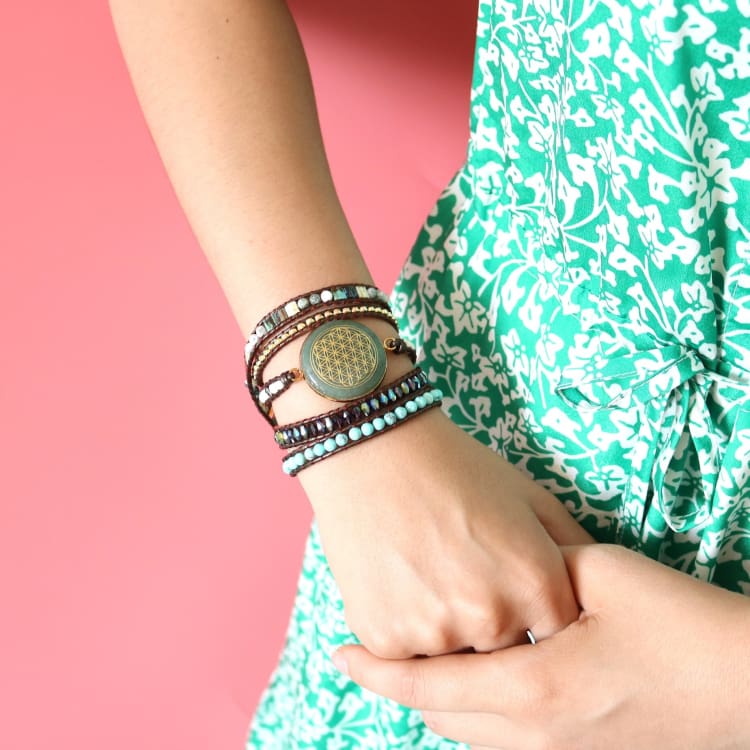 Bracelet Fleur de Vie en Aventurine - Bracelet