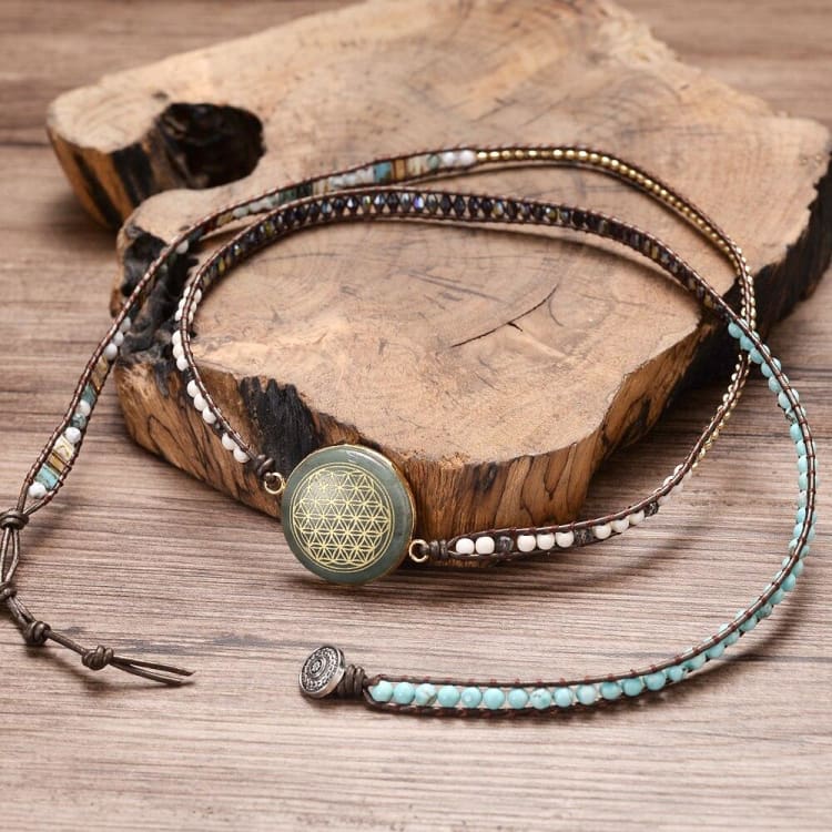 Bracelet Fleur de Vie en Aventurine - Bracelet