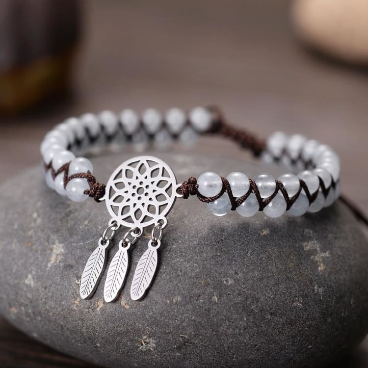 Bracelet Capteur de rêves‎ en Cristal de Roche - Bracelet