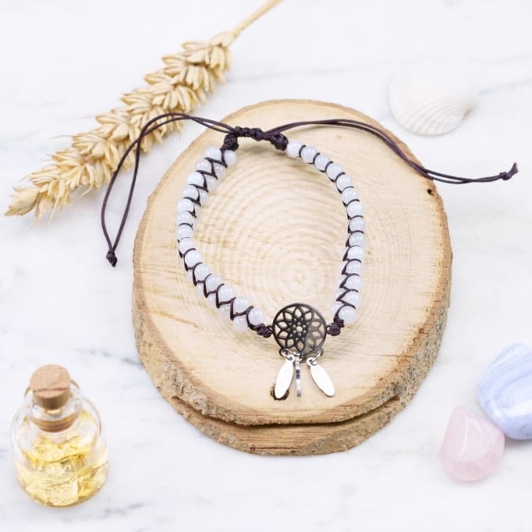 Bracelet «Capteur de rêves‎» en Cristal de Roche - Bracelet