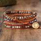 Bracelet en cuir Wrap Labradorite - Bracelet