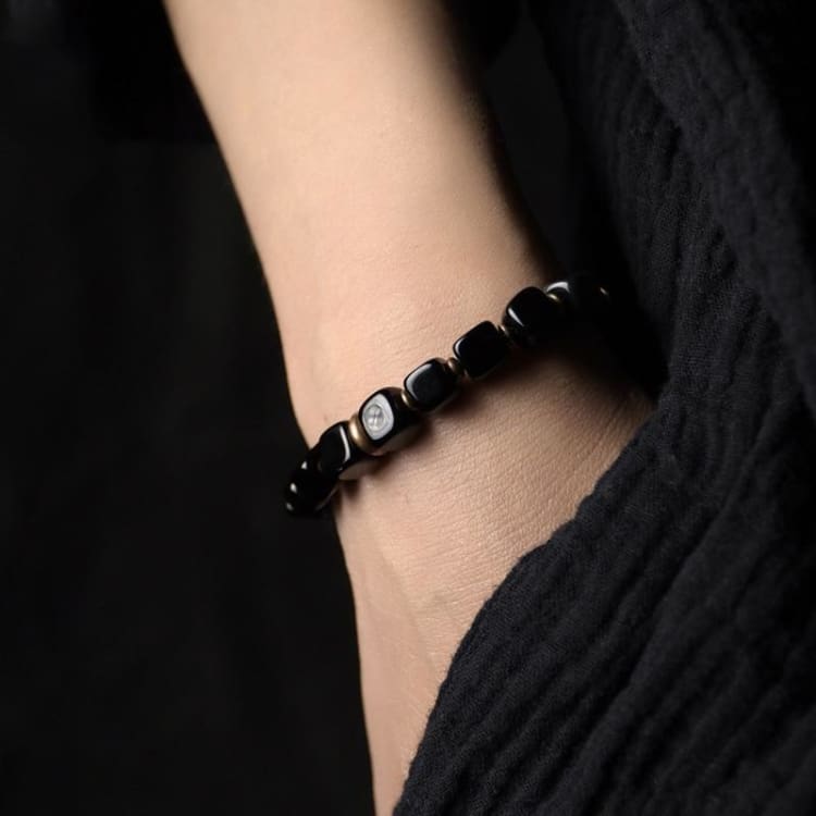 Bracelet Equilibre en Cuivre et Obsidienne - Bracelet
