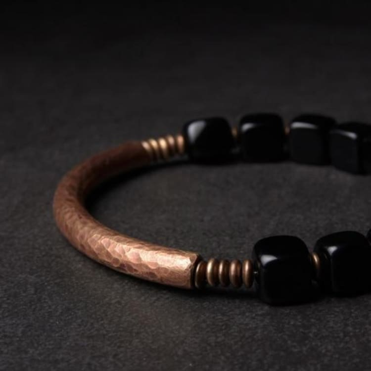 Bracelet Equilibre en Cuivre et Obsidienne - Bracelet Image