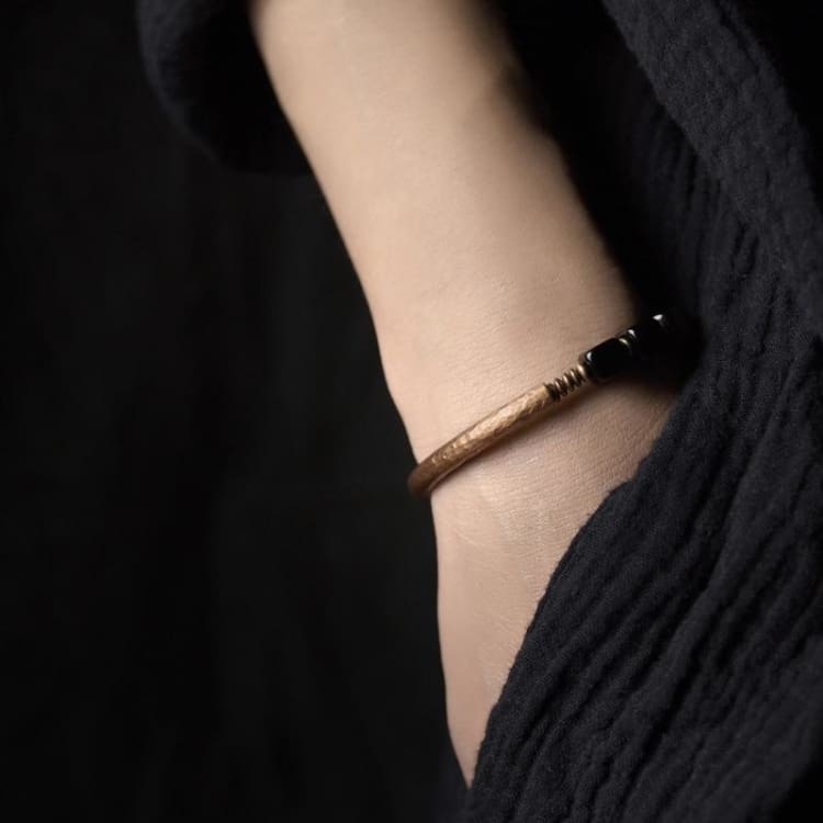 Bracelet Equilibre en Cuivre et Obsidienne - Bracelet Image