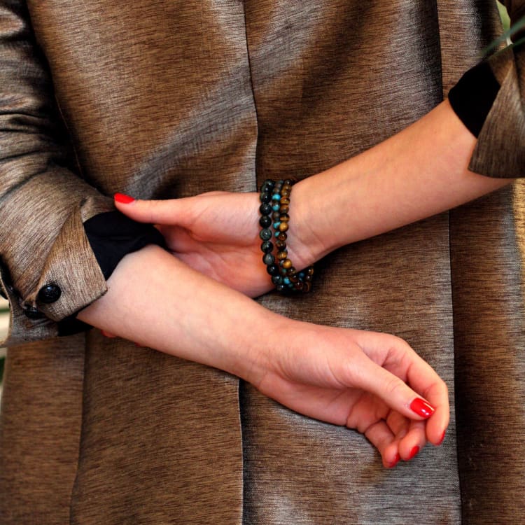 Bracelet en fines Perles dil de Tigre - Bracelet