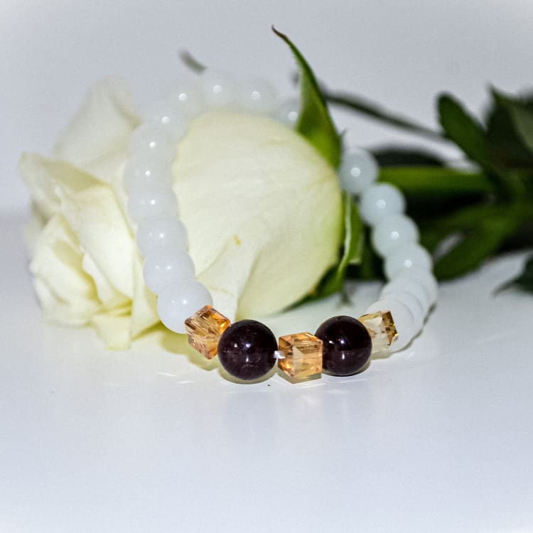 Bracelet en jade blanc joie et harmonie - Bracelet