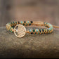 Bracelet en jaspe africain avec symbole arbre de vie - Bracelet