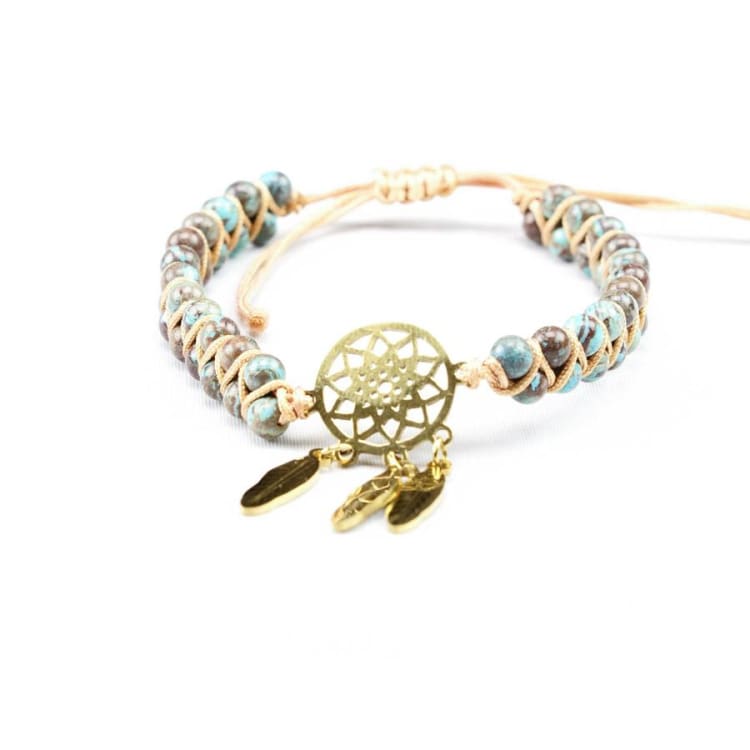 Bracelet «Capteur de rêves‎» en Jaspe Bleu - Bracelet