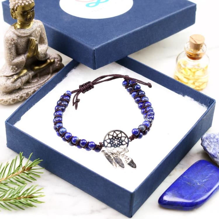 Bracelet «Capteur de rêves‎» en Lapis Lazuli - Bracelet