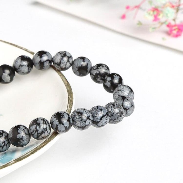 Bracelet en Obsidienne Neige - bracelet