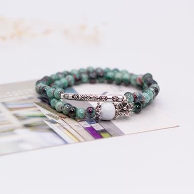 Bracelet En Perles Céramique - Pourpre - Bracelet