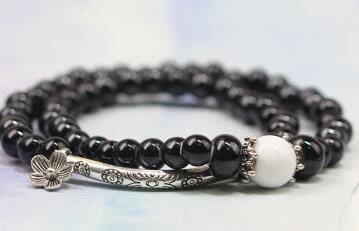 Bracelet En Perles Céramique - Noir - Bracelet