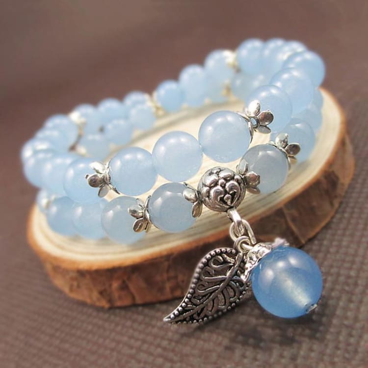 Bracelet En Perles De Fluorite Bleu - Bracelet