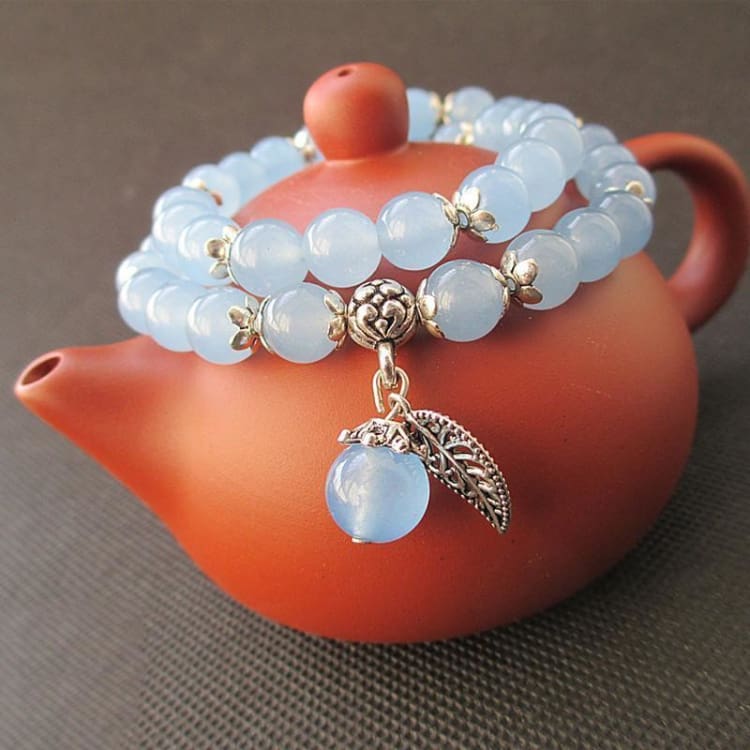 Bracelet En Perles De Fluorite Bleu - Bracelet