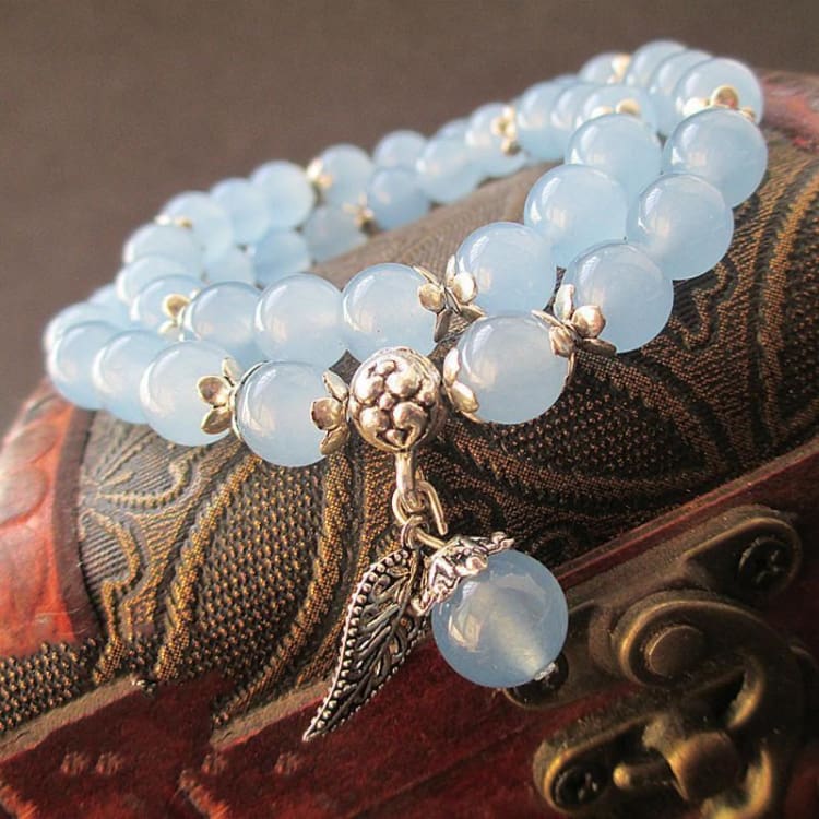 Bracelet En Perles De Fluorite Bleu - Bracelet