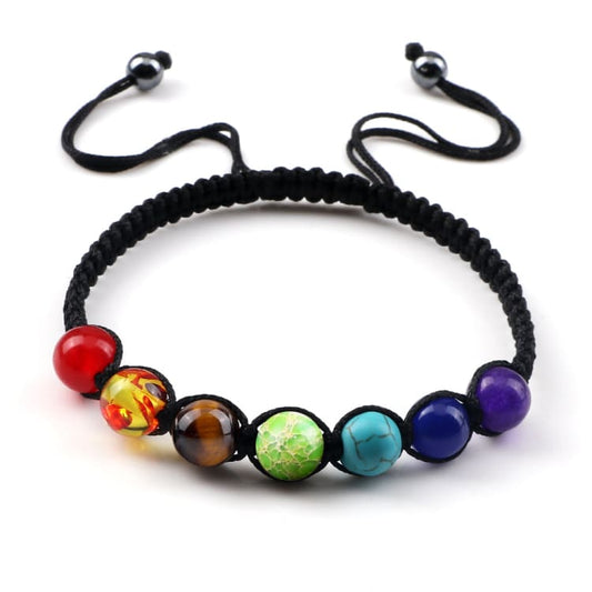 Bracelet en pierres naturelles 7 Chakras - Noir - Bracelet