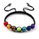 Bracelet en pierres naturelles 7 Chakras - Noir - Bracelet