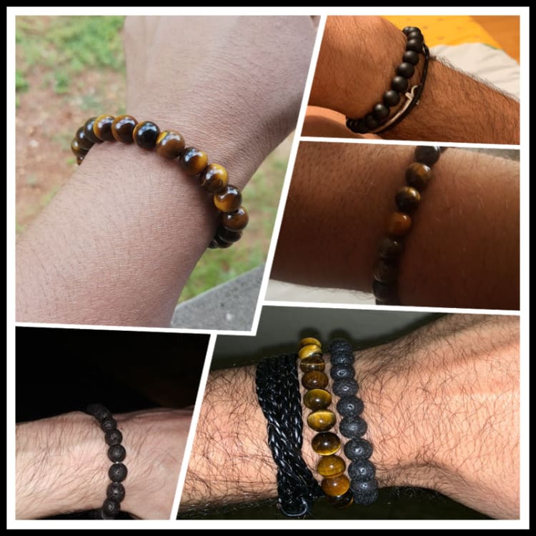 Bracelet en pierres naturelles œil de tigre - Bracelet