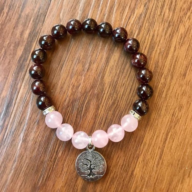 Bracelet Energie & Réconfort en Quartz Rose et Grenat - Bracelet Image