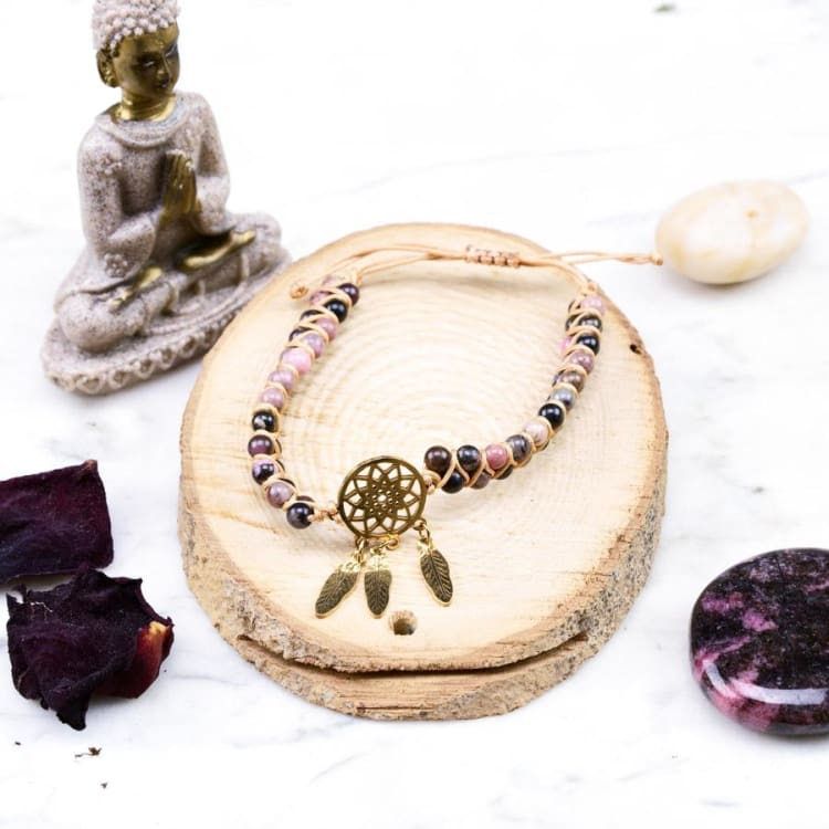 Bracelet «Capteur de rêves‎» en Rhodonite - Bracelet