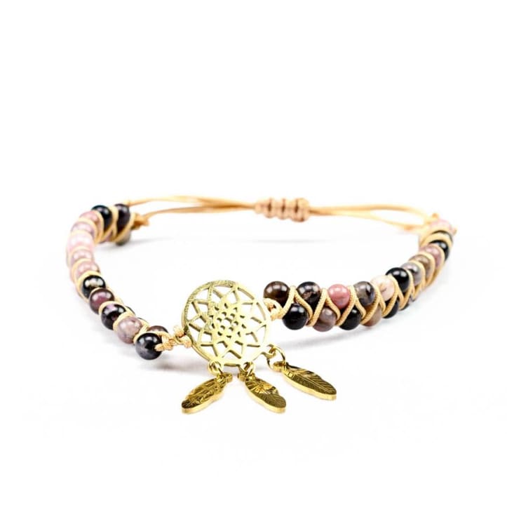 Bracelet «Capteur de rêves‎» en Rhodonite - Bracelet