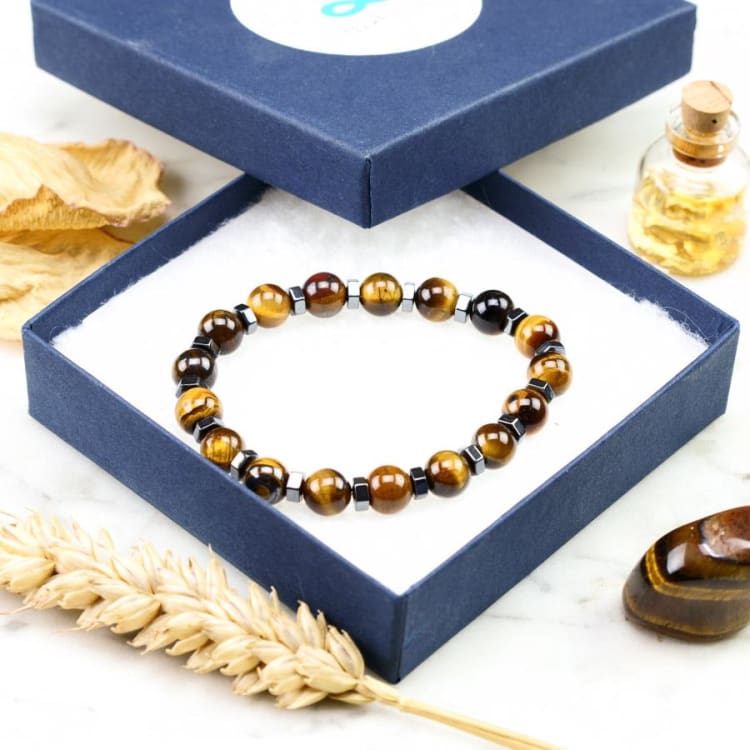 Bracelet Energie en oeil de Tigre et Hematite - Bracelet
