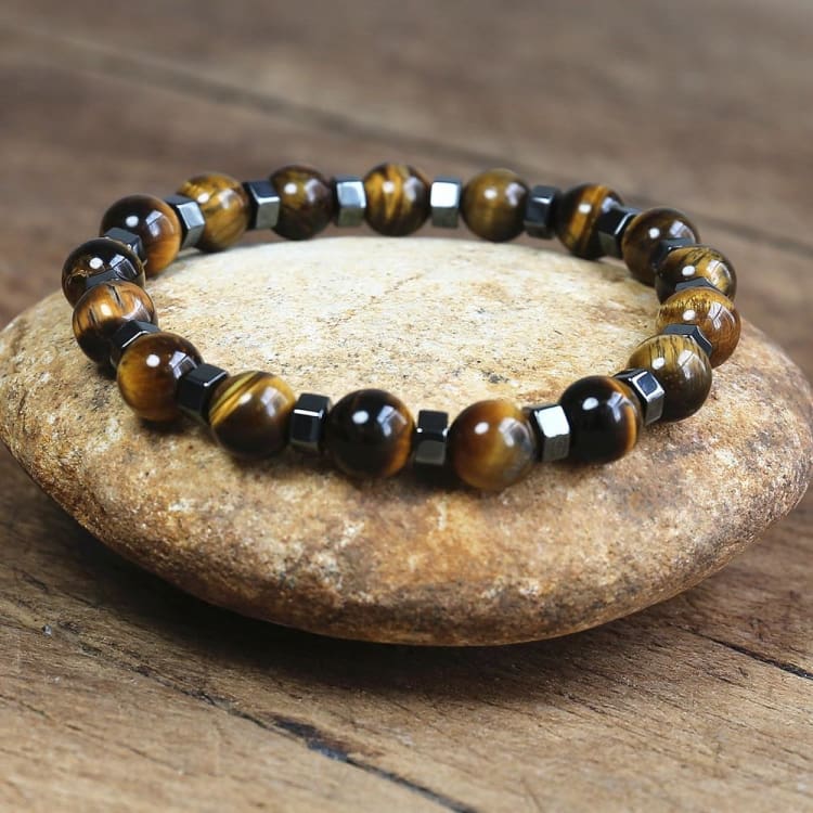 Bracelet Energie en oeil de Tigre et Hematite - Bracelet