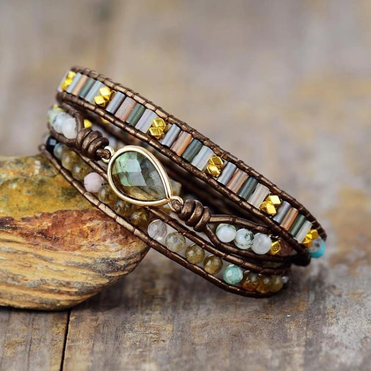 Bracelet enroulé en Labradorite - Bracelet