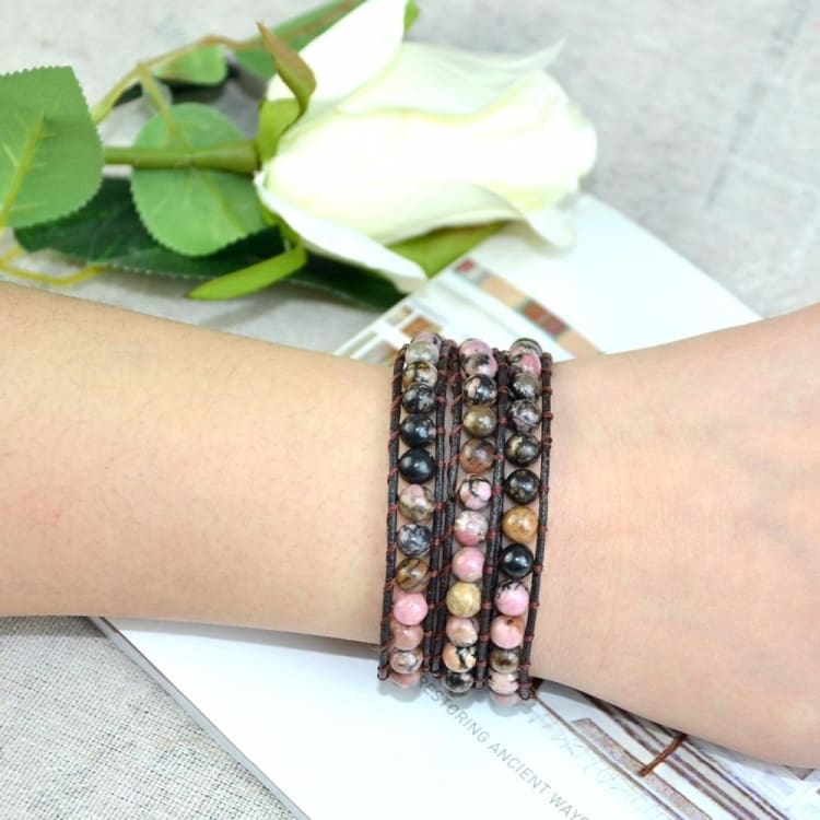 Bracelet enveloppant en Rhodonite - Bracelet