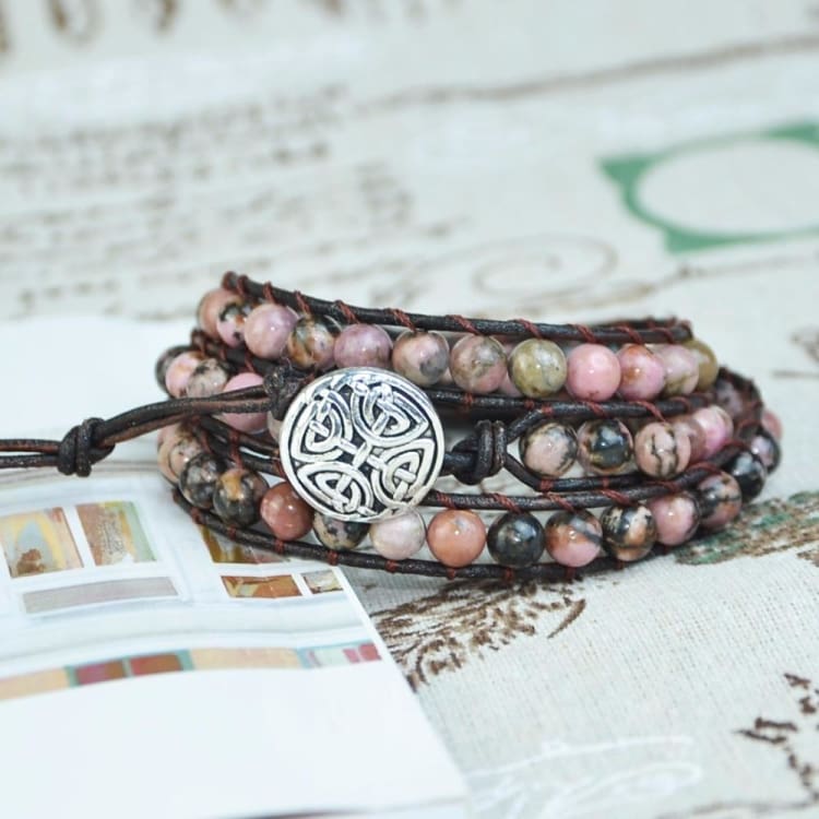 Bracelet enveloppant en Rhodonite - Bracelet