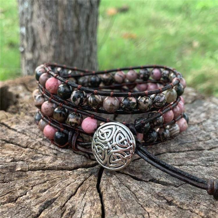 Bracelet enveloppant en Rhodonite - Bracelet