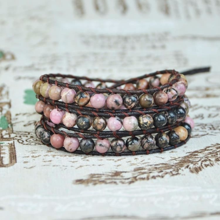 Bracelet enveloppant en Rhodonite - Bracelet